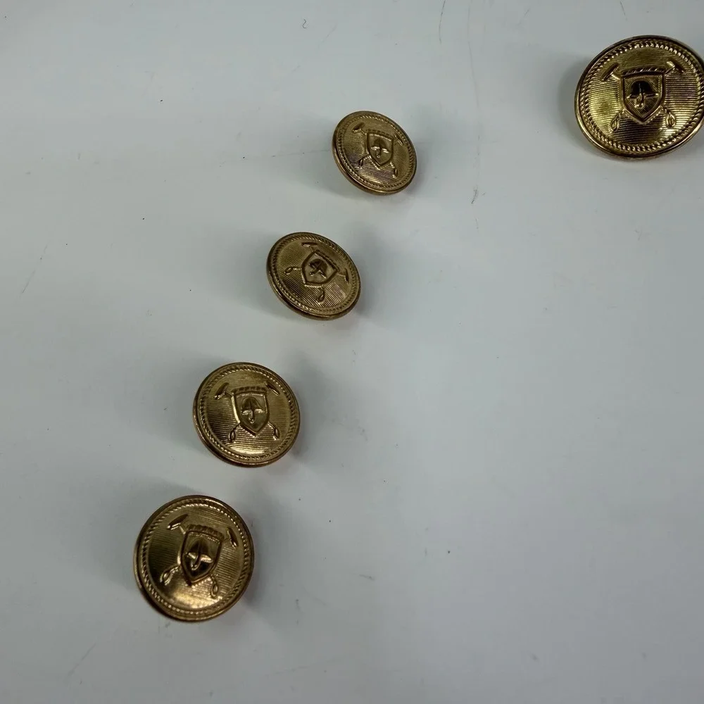 Vtg Polo Ralph Lauren Gold Buttons 14 Double Breasted Replacement Coat Shield